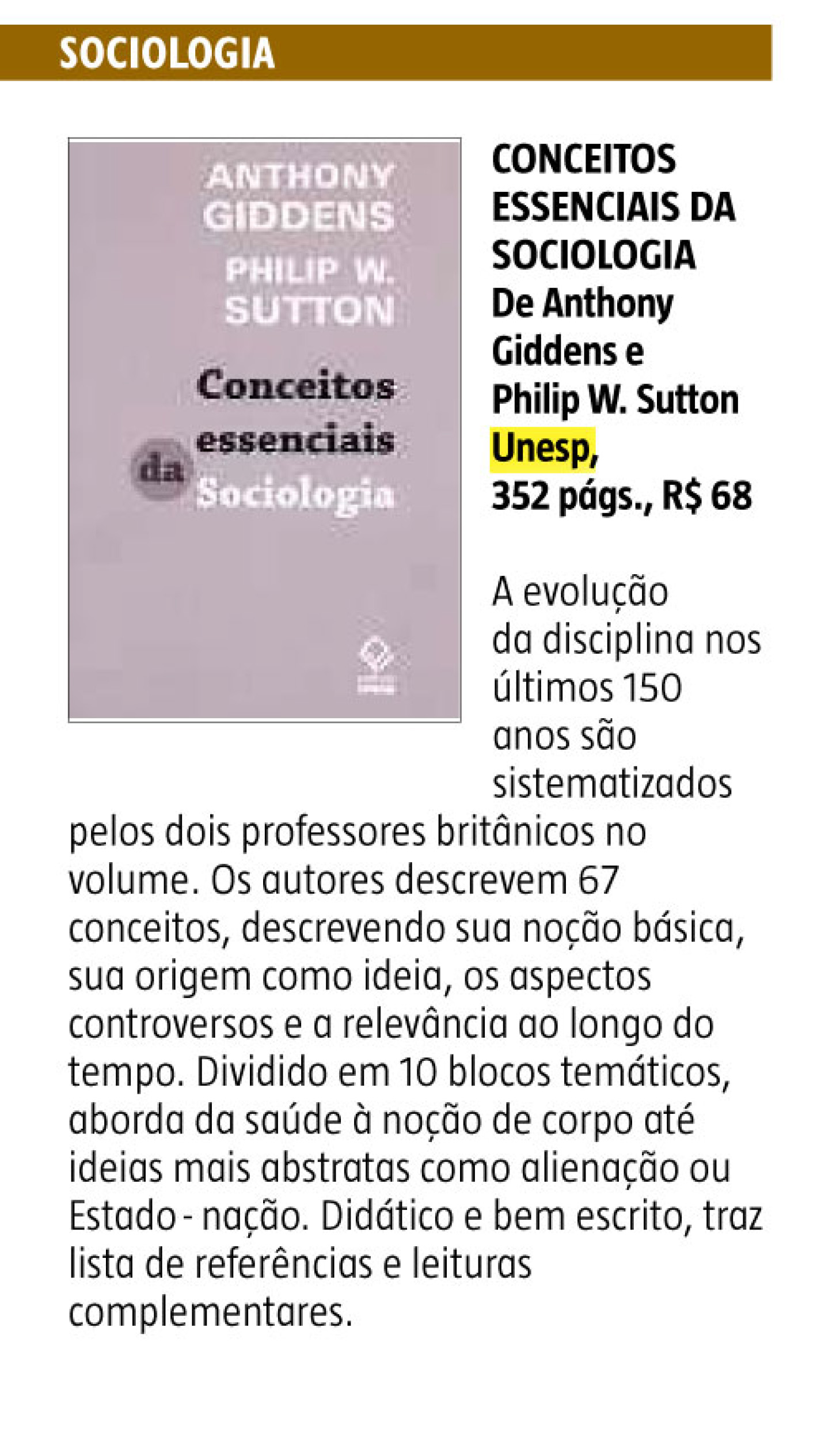 Estado de Minas - Conceitos essenciais da Sociologia